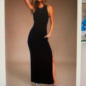 Women maxi dress with slit